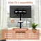Black MDF Metal Adjustable Floor TV Stand with Power Ports and AV Shelf